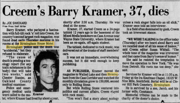 Birmingham House - 1981 Article On Barry Kramer Death (newer photo)